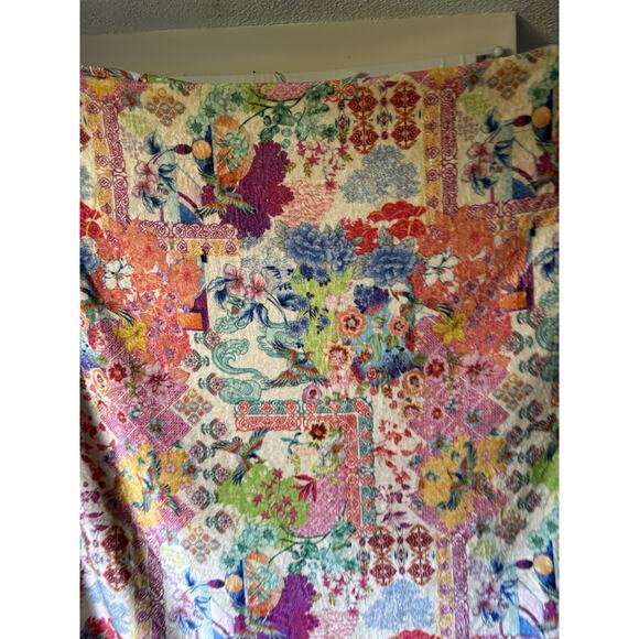 Johnny Was Paon Travel Blanket 55x70 Floral Reversible Boho Soft - Picture 7 of 13